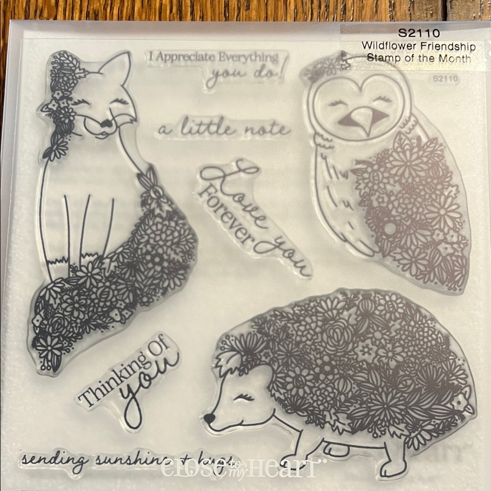 Wildflower Friendship Stamp Set - Black and White